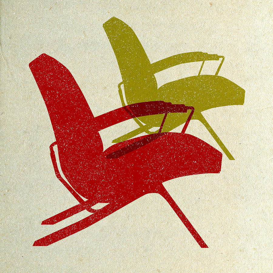 Mid-century Digital Art - Mid Century Chairs Design by Naxart Studio Mid-century Digital Art - Mid Century Chairs Design by Naxart Studio