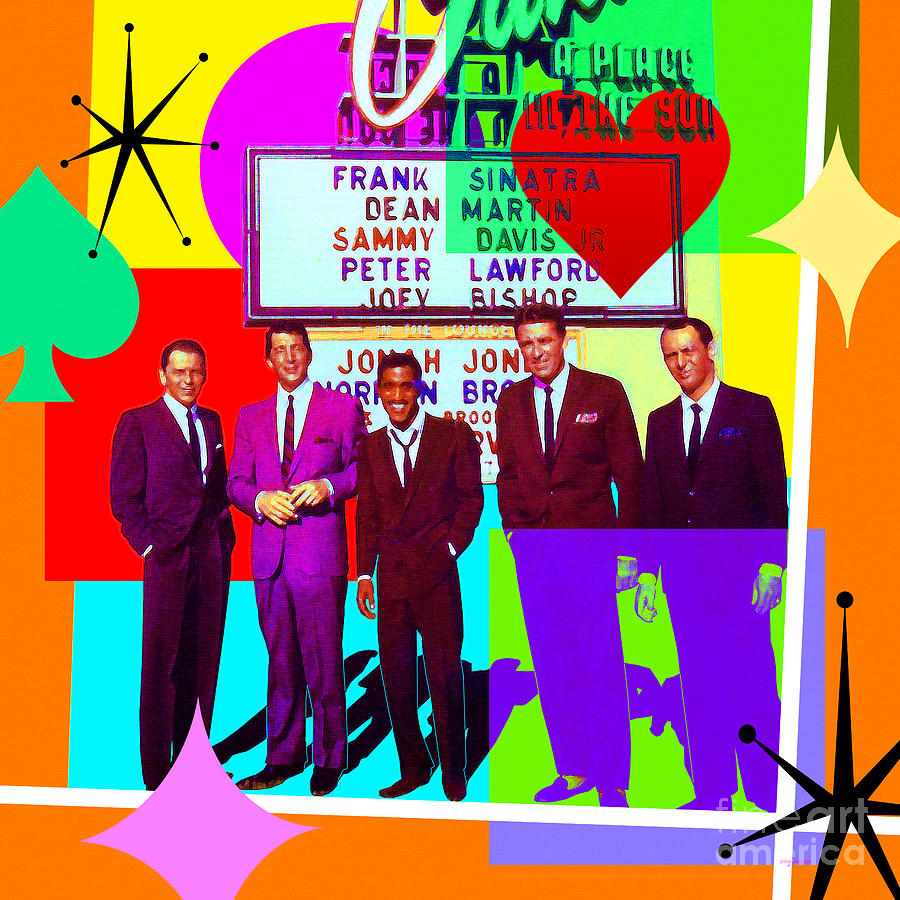 Mid Century Modern Abstract The Rat Pack Frank Sinatra Dean Martin and Sammy Davis Jr 20190120 sq Digital Art by Wingsdomain Art and Photography