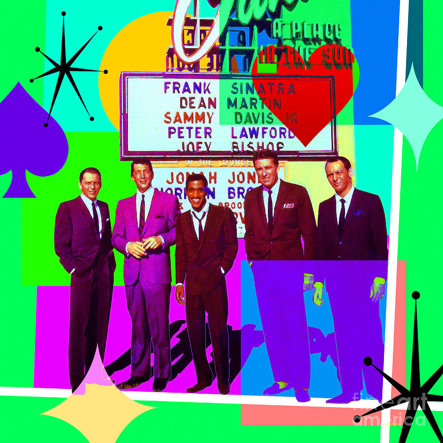 Mid Century Modern Abstract The Rat Pack Frank Sinatra Dean Martin Sammy Davis Jr 20190120 sq p112 Digital Art by Wingsdomain Art and Photography