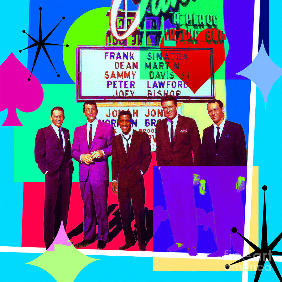 Mid Century Modern Abstract The Rat Pack Frank Sinatra Dean Martin Sammy Davis Jr 20190120 sq p160 Digital Art by Wingsdomain Art and Photography