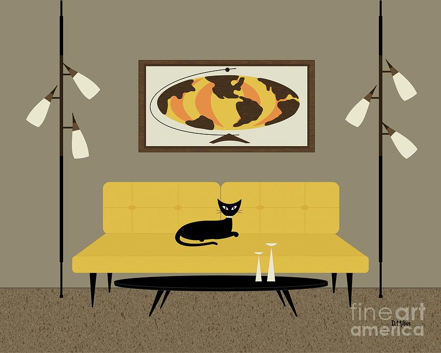 Mid Century Modern World Map by Donna Mibus Mid Century Modern World Map by Donna Mibus