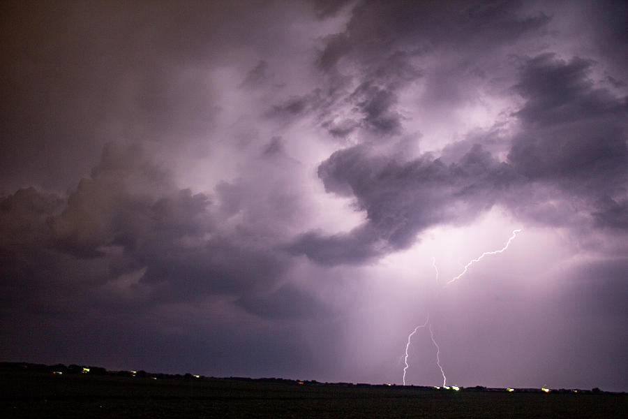 Nature Photograph - Mid July Nebraska Lightning 010 by Dale Kaminski