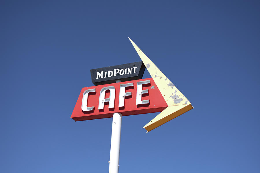 Mid Point Cafe Sign Photograph