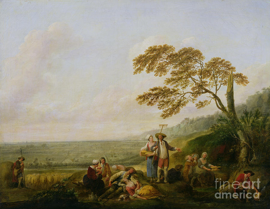 Farm Painting - Midday, From A Series On The Four Hours Of The Day, 1771 by Louis Joseph Watteau