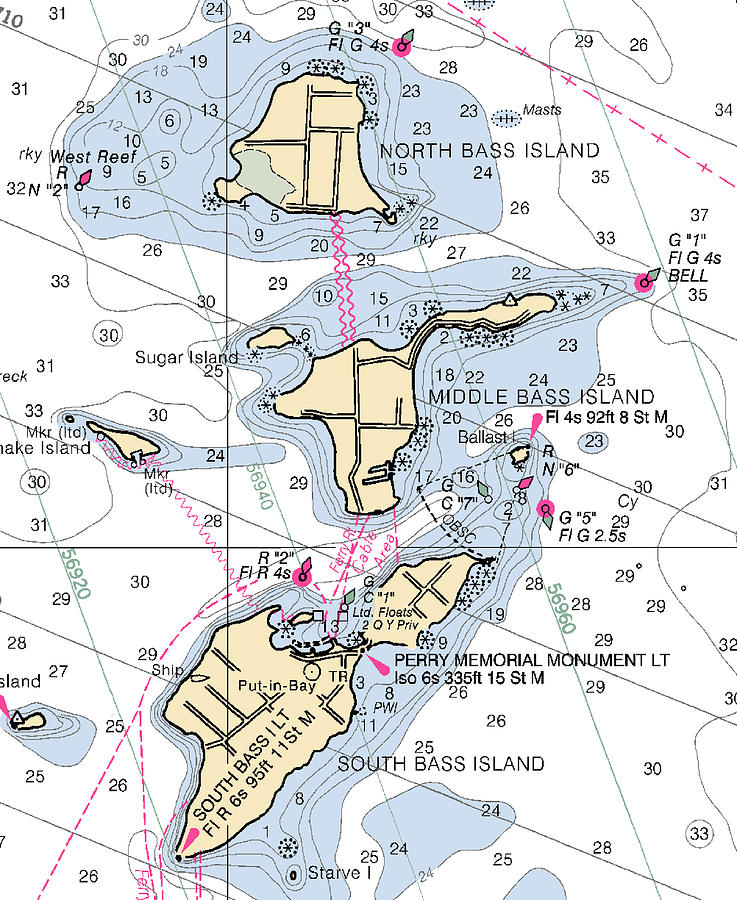 Middle Bass Island -ohio Nautical Chart _v5 Mixed Media By Sea Koast ...