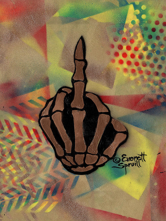 Middle Finger - E Mixed Media by Everett Spruill