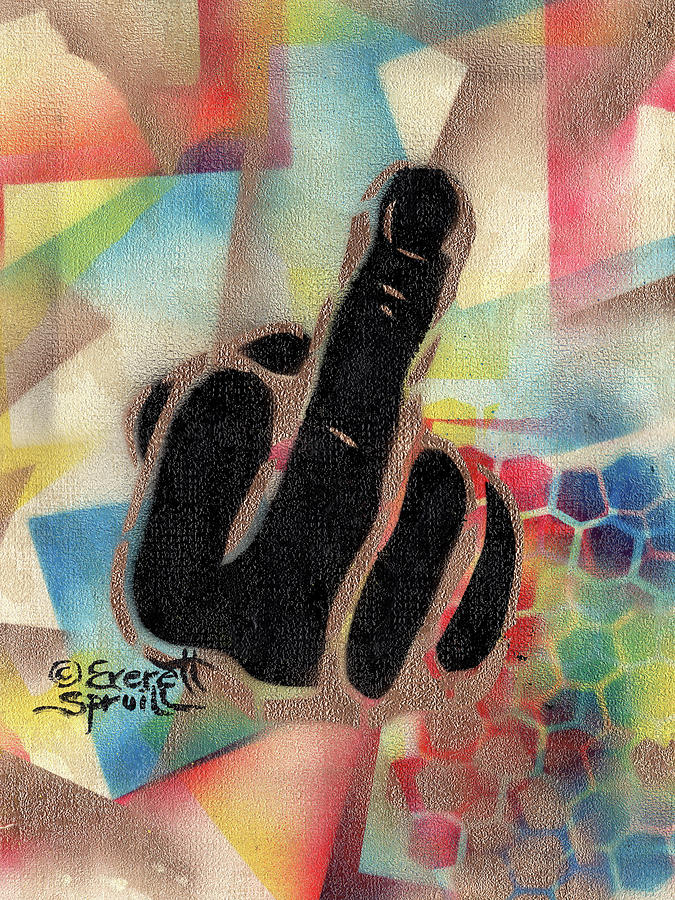 Middle Finger - F Mixed Media by Everett Spruill