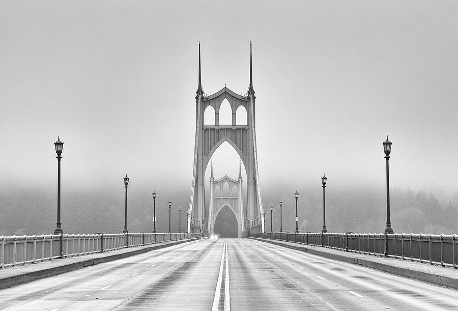 Portland Photograph - Middle Of Bridge by Chad Latta