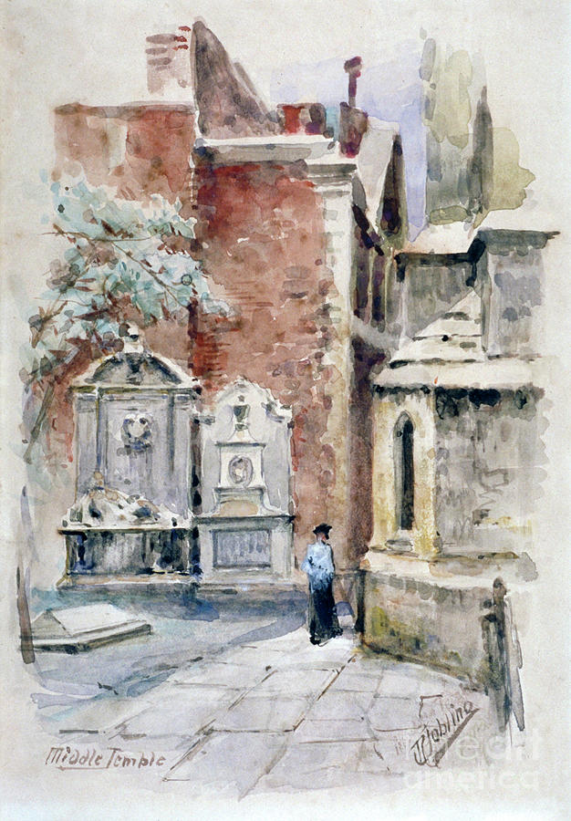 Middle Temple, London, 1912. Artist Drawing by Heritage Images