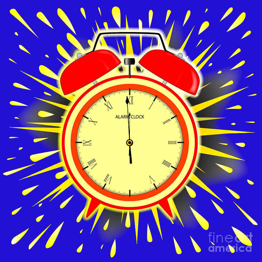 Clock Digital Art - Midnight Alarm Clock by Bigalbaloo Stock
