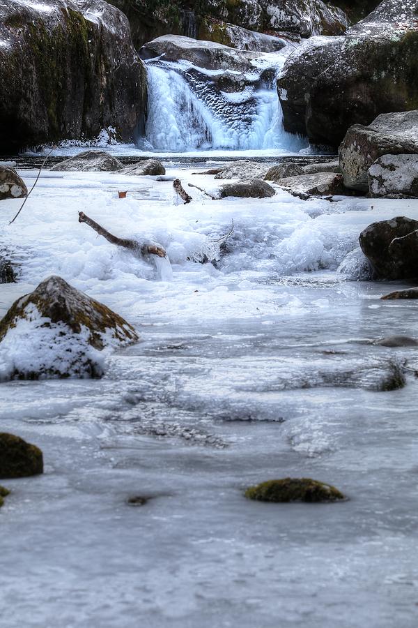 Midnight Hole Freezing Over Photograph