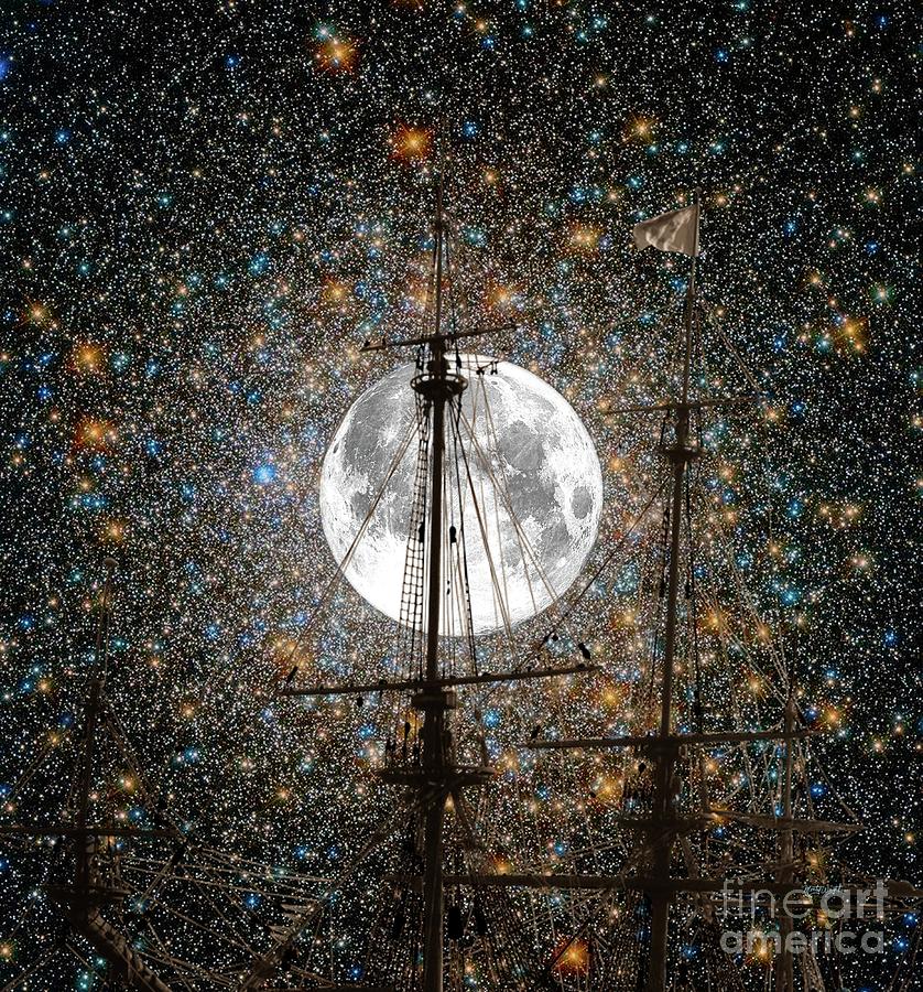 Midnight Mast Digital Art by Monty Wright