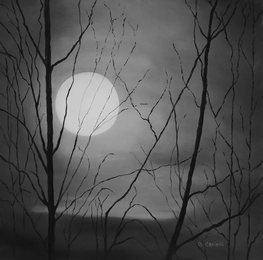 Tree Painting - Midnight Moon by Debora Carletti
