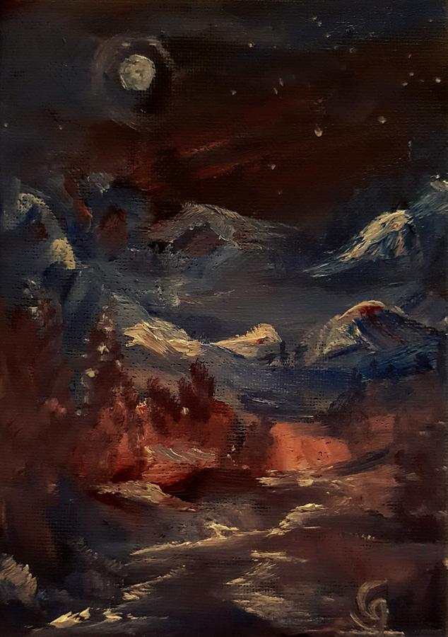 Midnight Mountains       ap11 Painting by Cheryl Nancy Ann Gordon