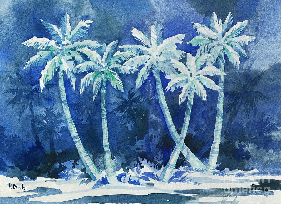 Beach Painting - Midnight Palms Horizontal by Paul Brent