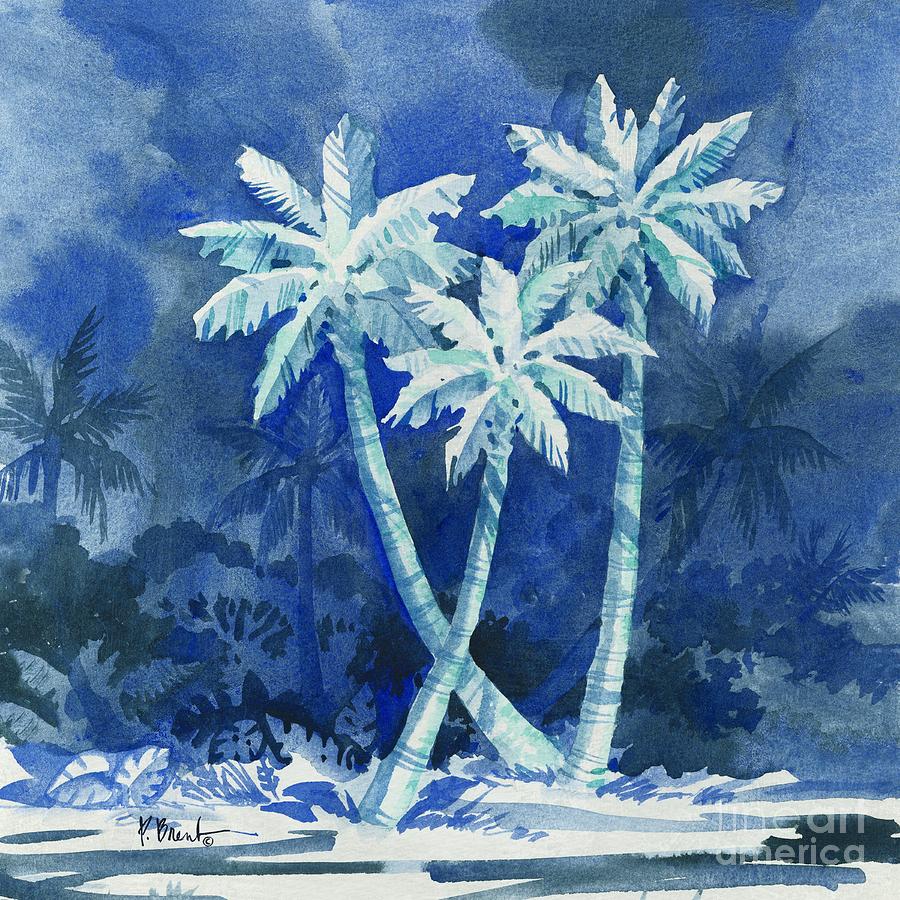 Beach Painting - Midnight Palms II by Paul Brent