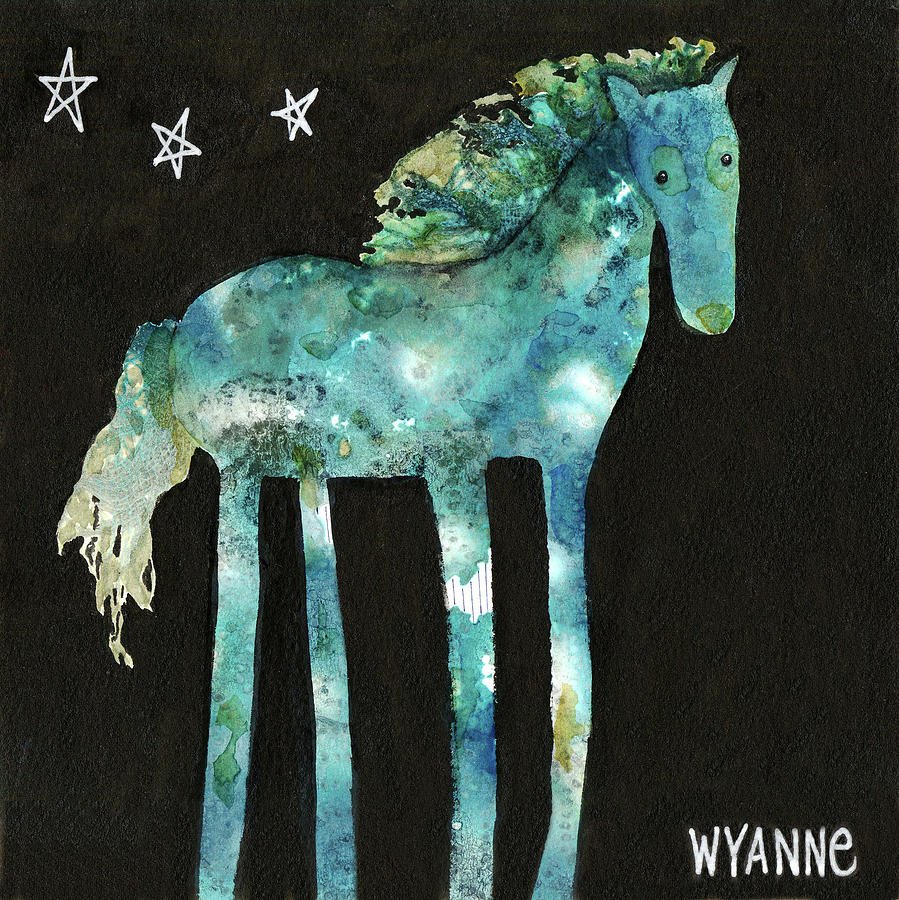 Animal Painting - Midnight Pony by Wyanne