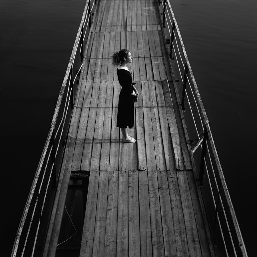 Black And White Photograph - Midstream by Borislav Kornienko