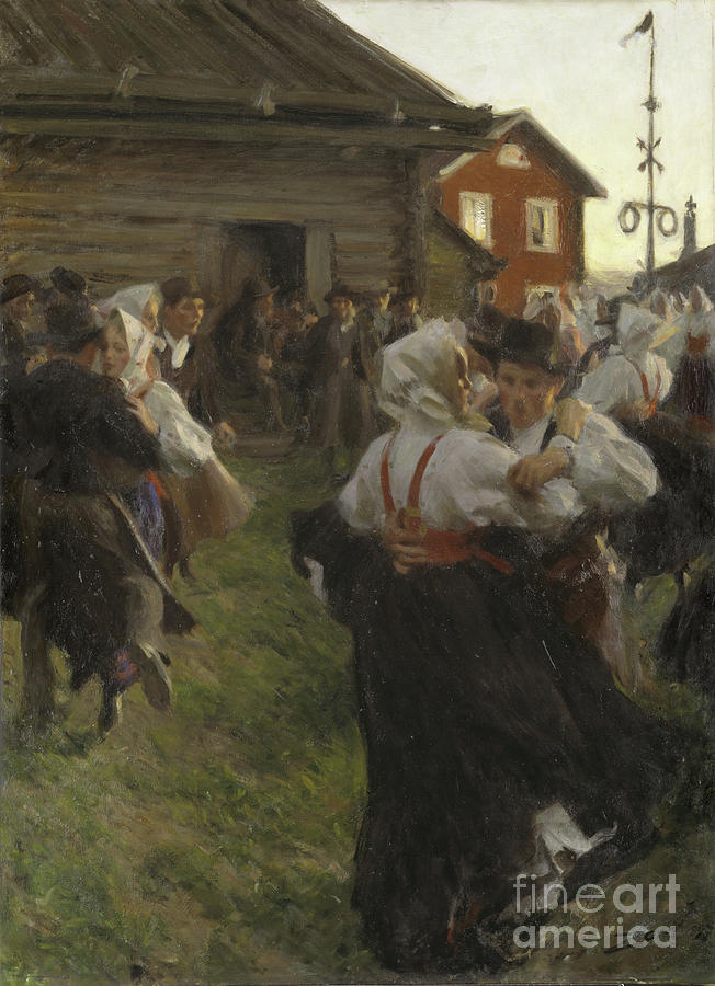 Sunset Painting - Midsummer Dance, 1897 by Anders Leonard Zorn