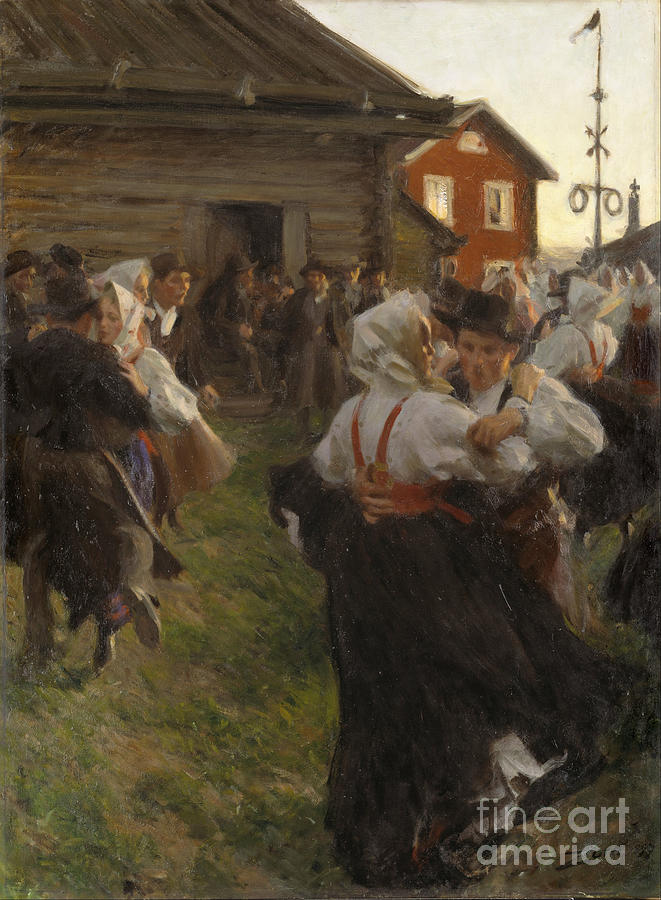 Midsummer Dance. Artist Zorn, Anders Drawing by Heritage Images