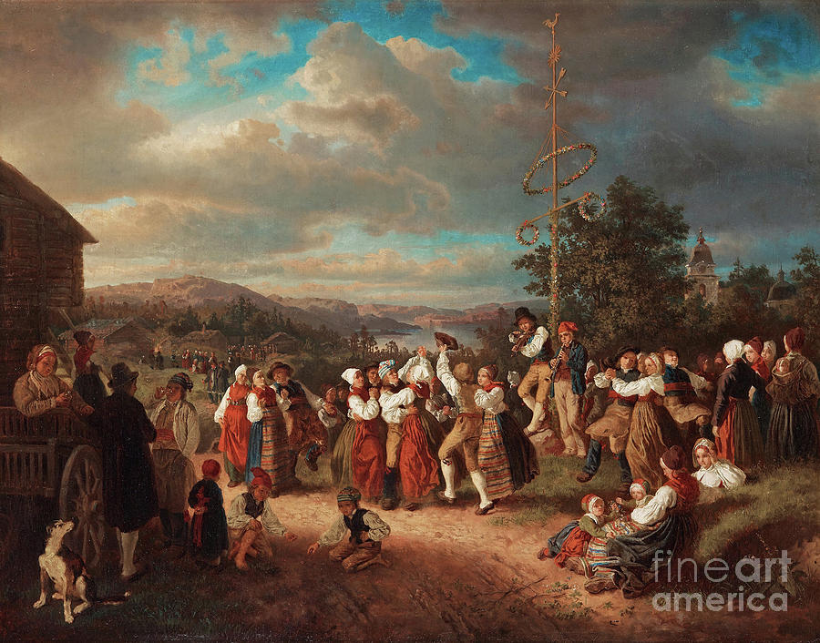 Midsummer Dance In Rättvik Drawing by Heritage Images