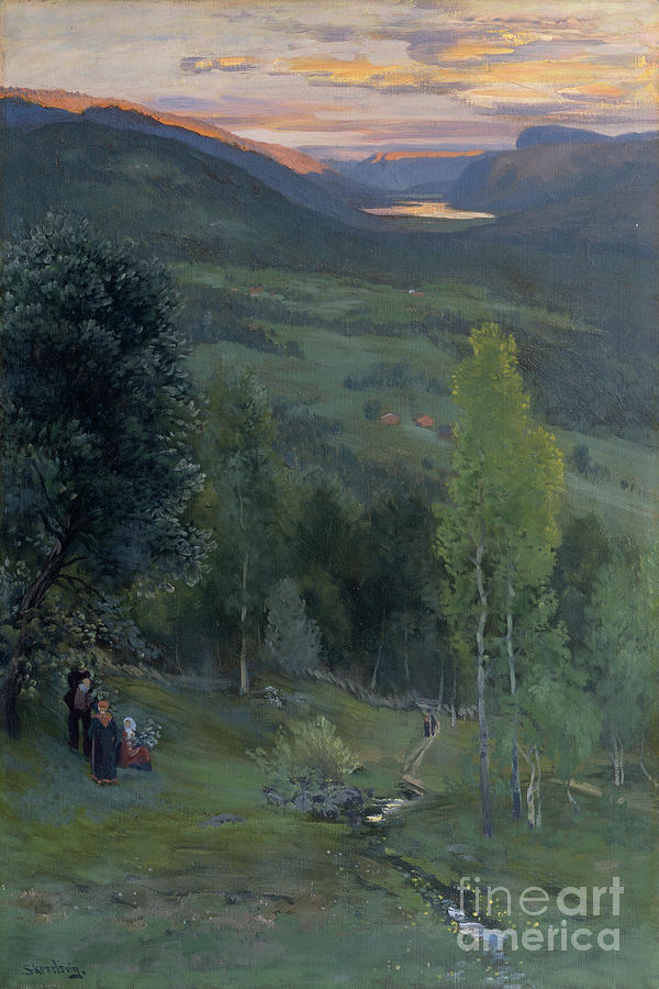 Midsummer, Eggedal Painting by Christian Eriksen Skredsvig