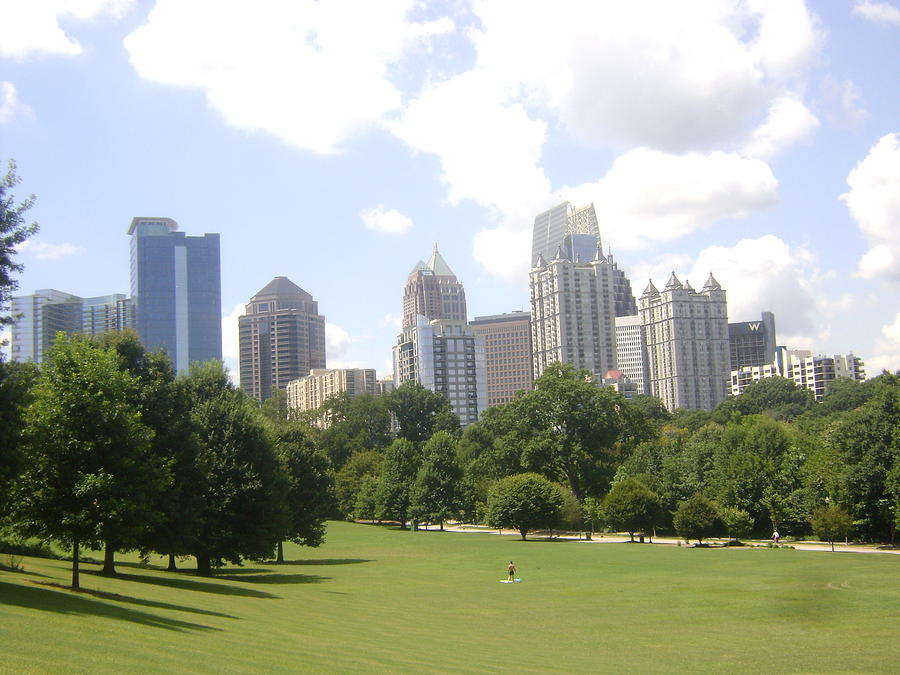 Midtown Skyline In Piedmont park Photograph by Jason Beattie