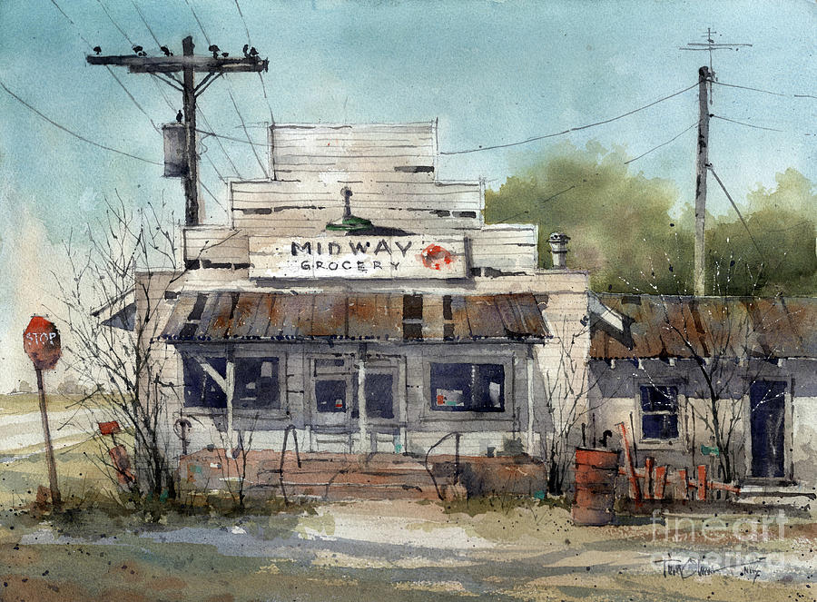 Midway Painting - Midway Grocery by Tim Oliver