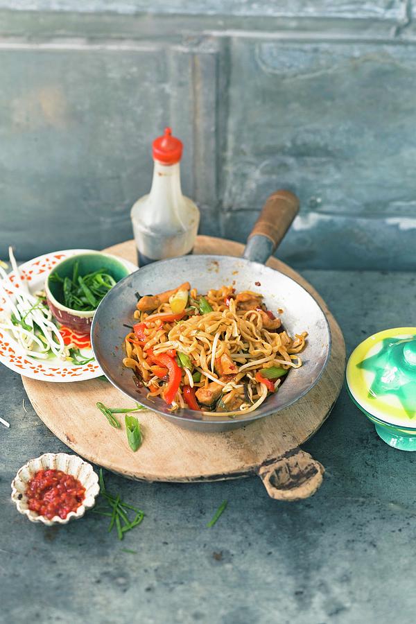 Mie Goreng With Chicken And Beansprouts indonesia Photograph by Jalag / Wolfgang Schardt