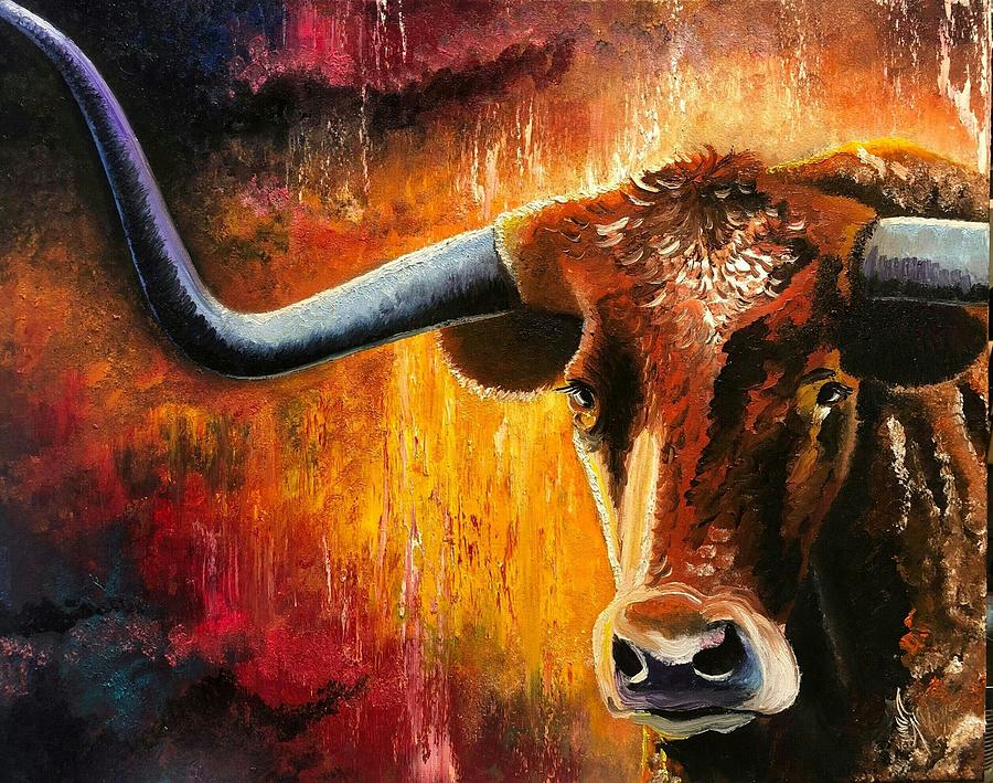 Mighty Longhorn Painting By Alfonso Garcia Fine Art America