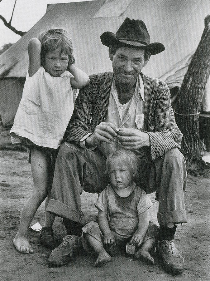 Black And White Photograph - Migrant Family by Carl Mydans