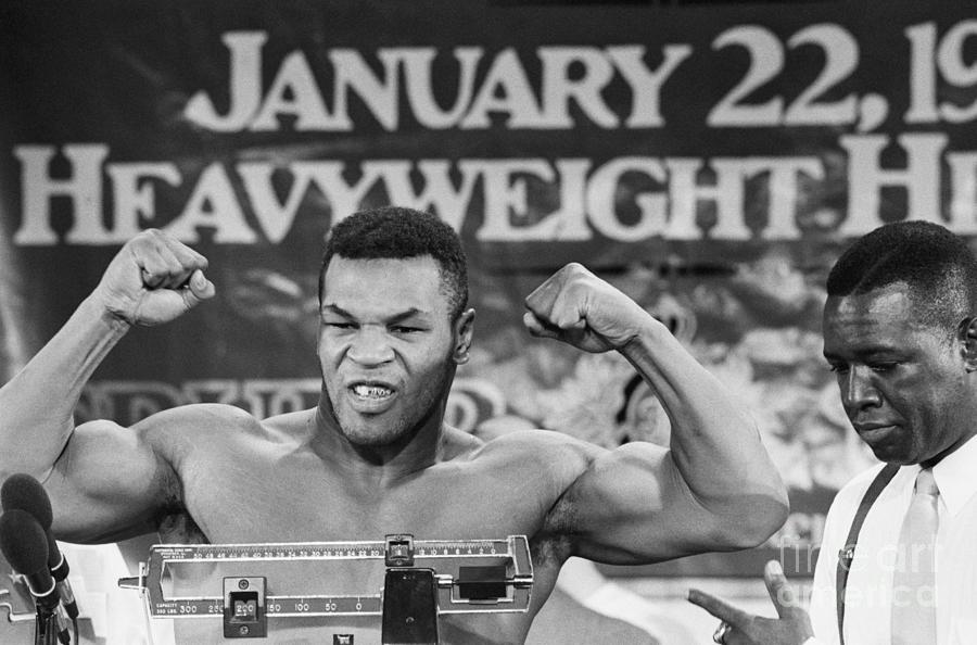 Mike Tyson Flexing At Weigh-in Photograph by Bettmann