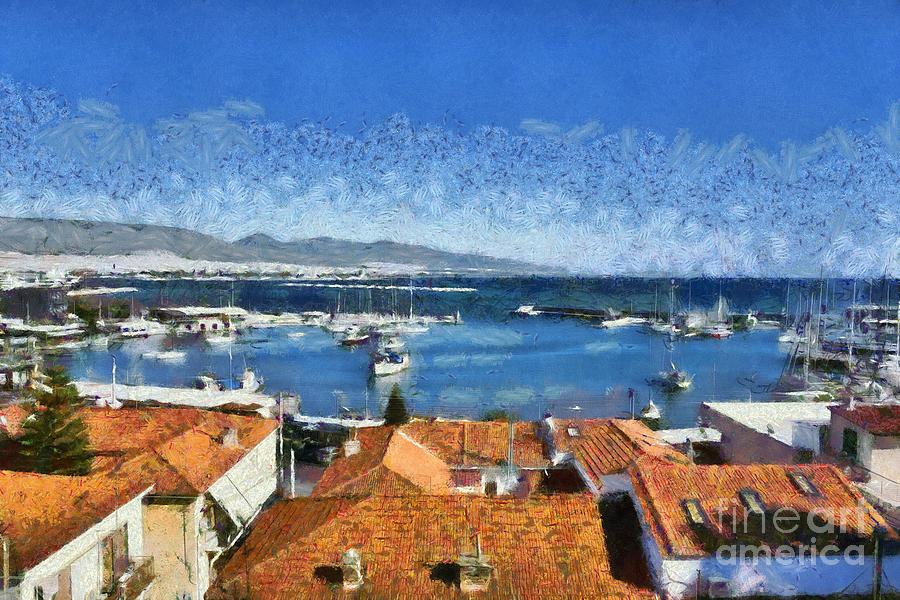 Mikrolimano port IV Painting by George Atsametakis