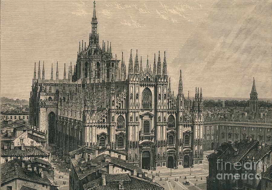 Milan Cathedral Drawing by Print Collector