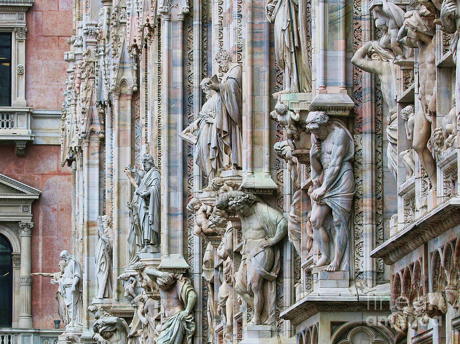 Milan Duomo Statues 9199 crop Photograph by Jack Schultz