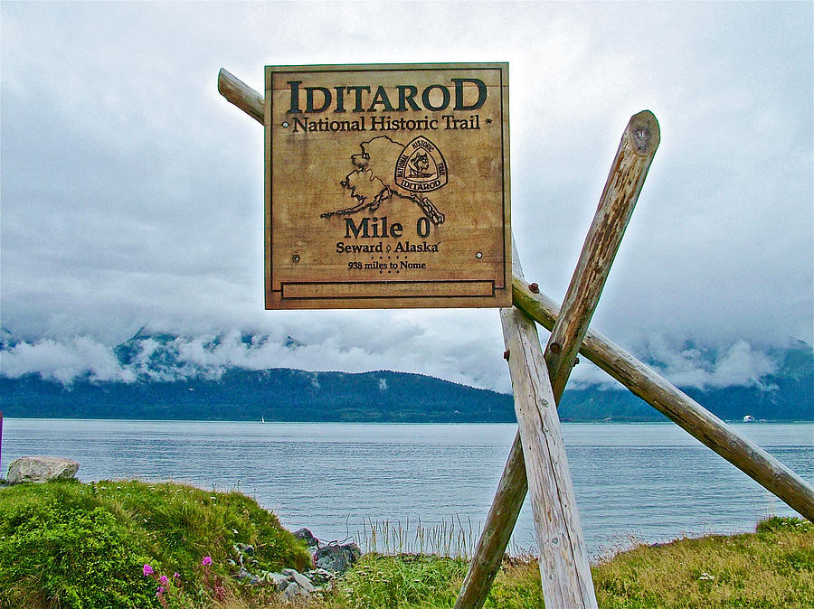 Mile 0 of Iditarod National HIstoric Trail in Seward, Alaska Photograph by Ruth Hager