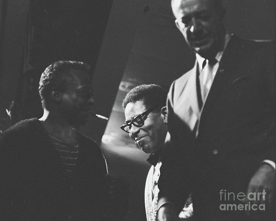 Miles Davis and Dizzy at Monterey Jazz Festival Photograph by Robert Blasdale