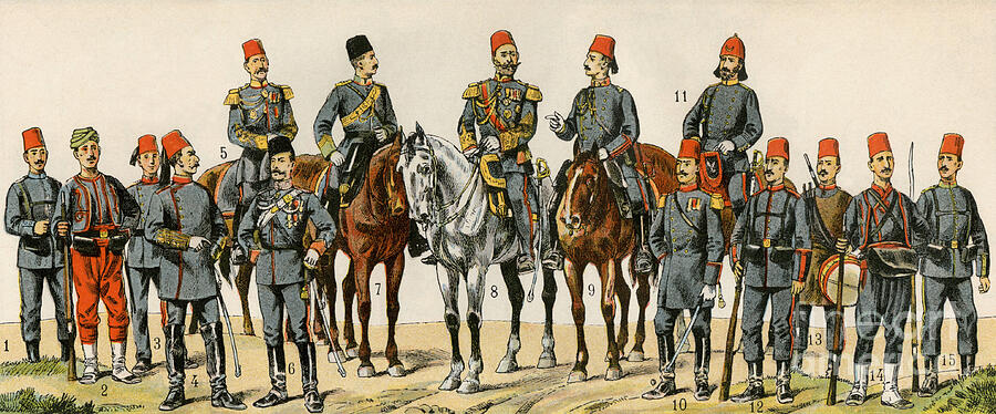 Military Officers Of The Ottoman Empire, Circa 1900 Drawing by American ...