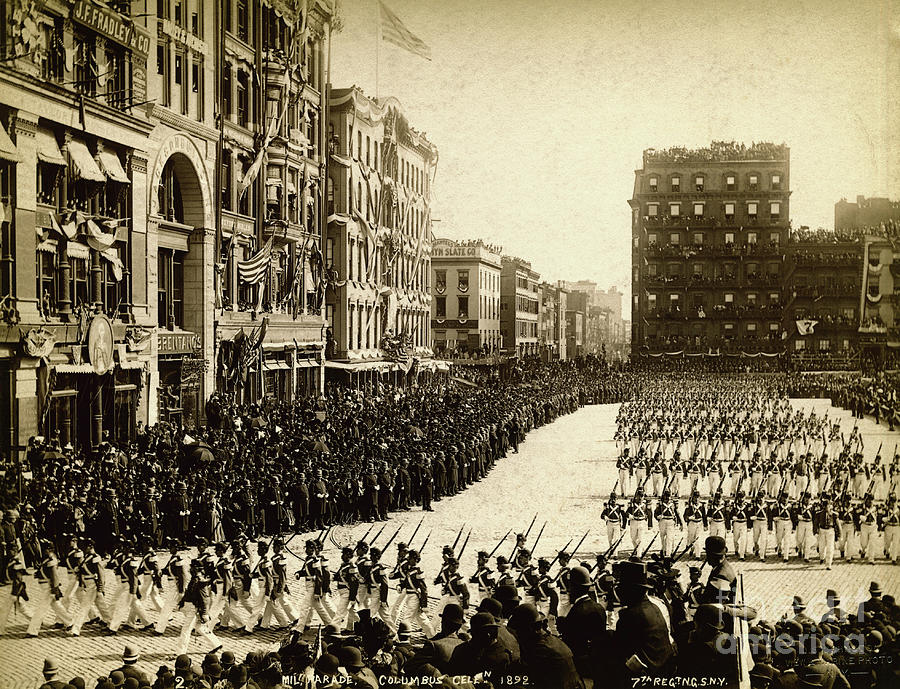 Military Parade For Columbus Celebration Photograph by Bettmann