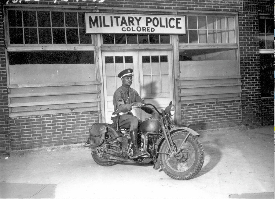 Military Policeman on Motorcycle Painting by US Army