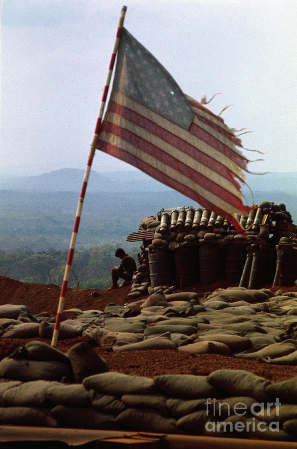 Military Setup With Sandbags by Bettmann