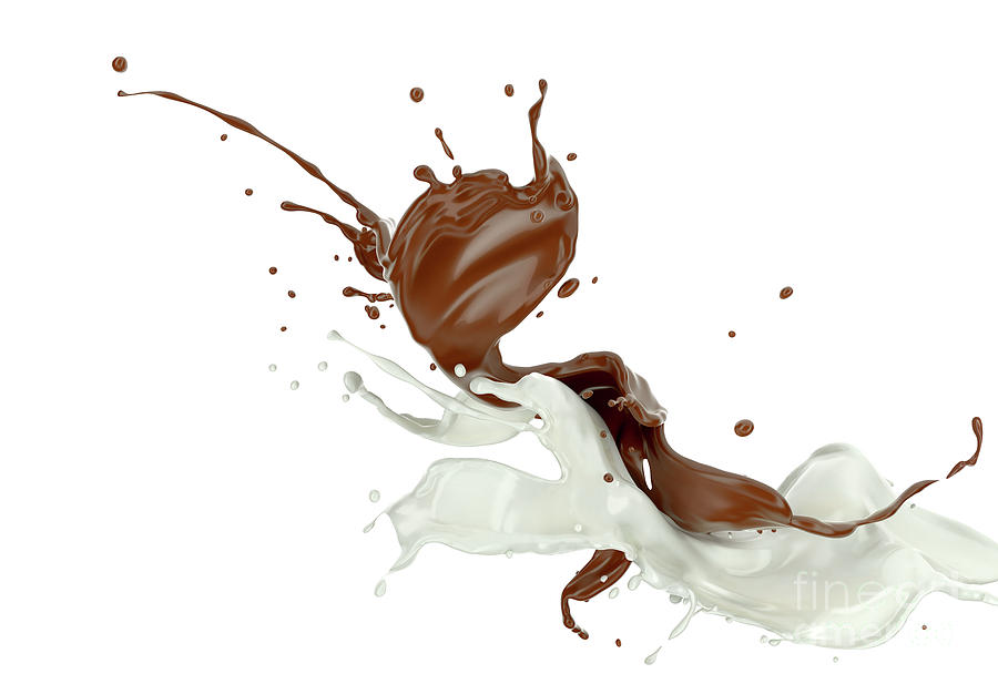 Milk And Liquid Chocolate Splashes Photograph by Leonello Calvetti/science Photo Library