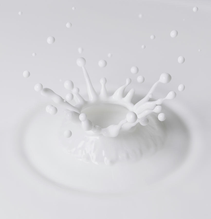 Milk Droplet Splashing, Close-up Photograph by Biwa Studio