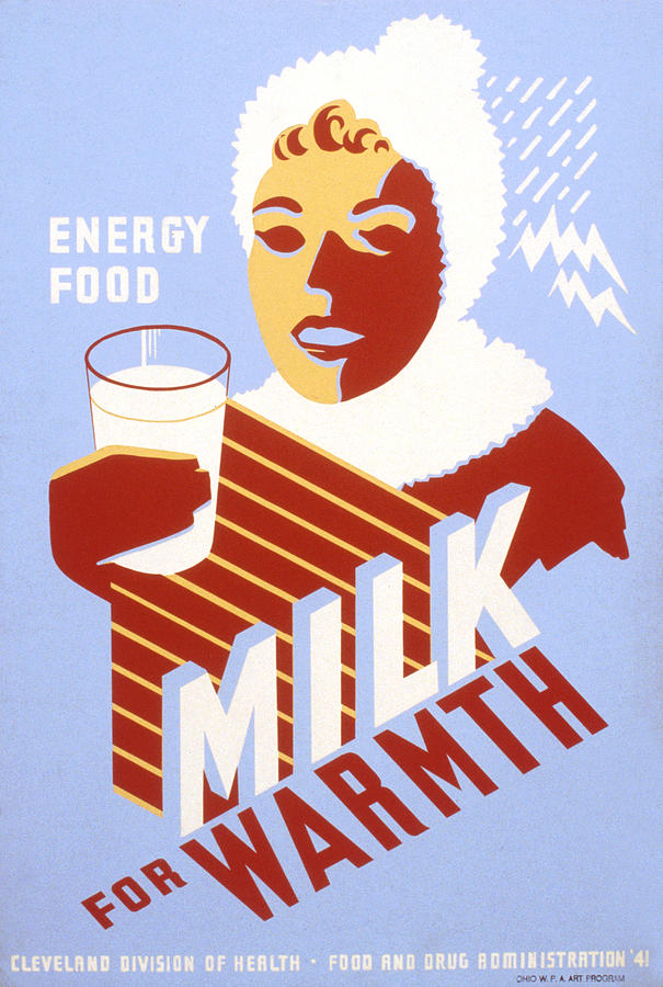 Milk - for warmth Energy food Painting by Unknown
