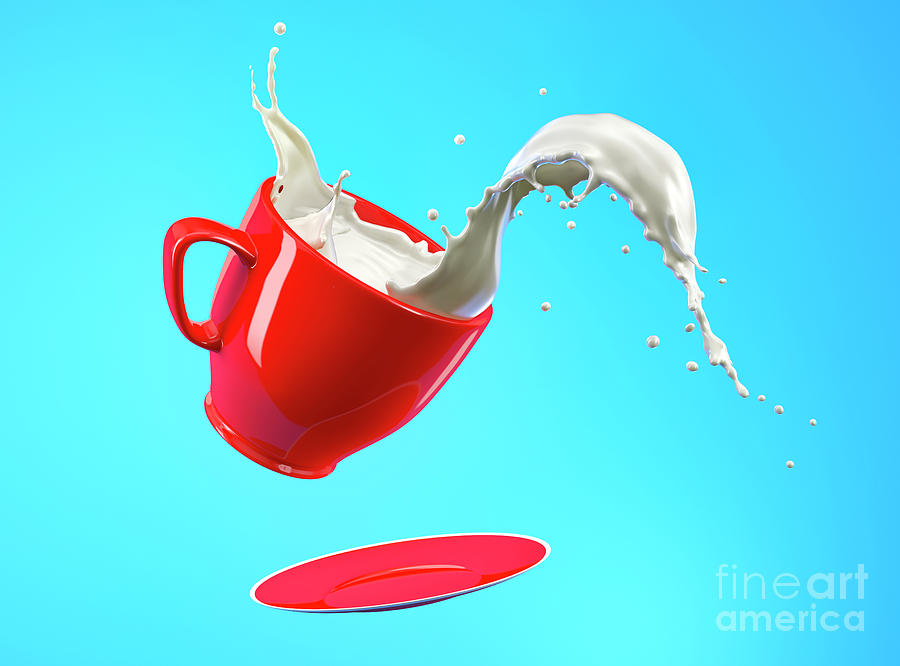 Milk Spilling From Cup And Saucer Photograph By Leonello Calvetti