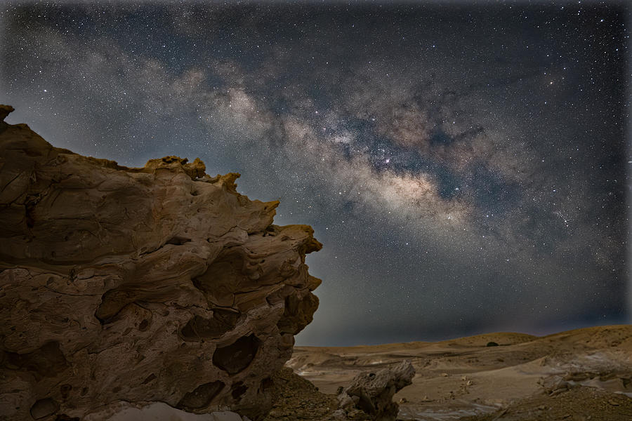 Milky Way And A Lone Rock Photograph by Ori Feldman