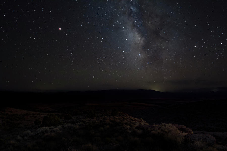 Milky Way and Mars Over Nevada Desert Photograph by Rick Pisio