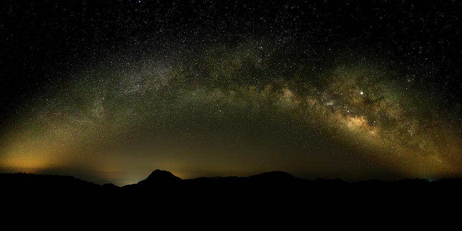 Milky Way Arch Panorama Over Tianping Mountain And Ridge-line Photograph