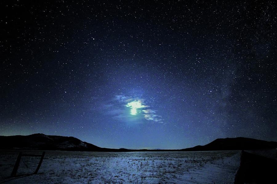 Milky Way Behind Moonlight Photograph by Caroline Haldeman - Pixels