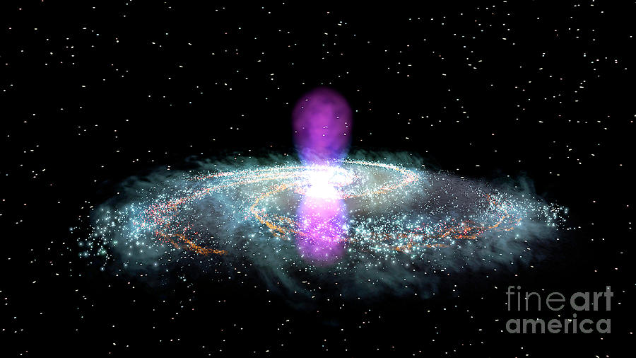 Milky Way Gamma-ray Bubbles Photograph by Nasa/doe/fermi Lat Collaboration/rosat/jpl-caltech/nrao/aui/science Photo Library